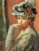 Pierre Renoir Young Girl in a White Hat oil painting artist